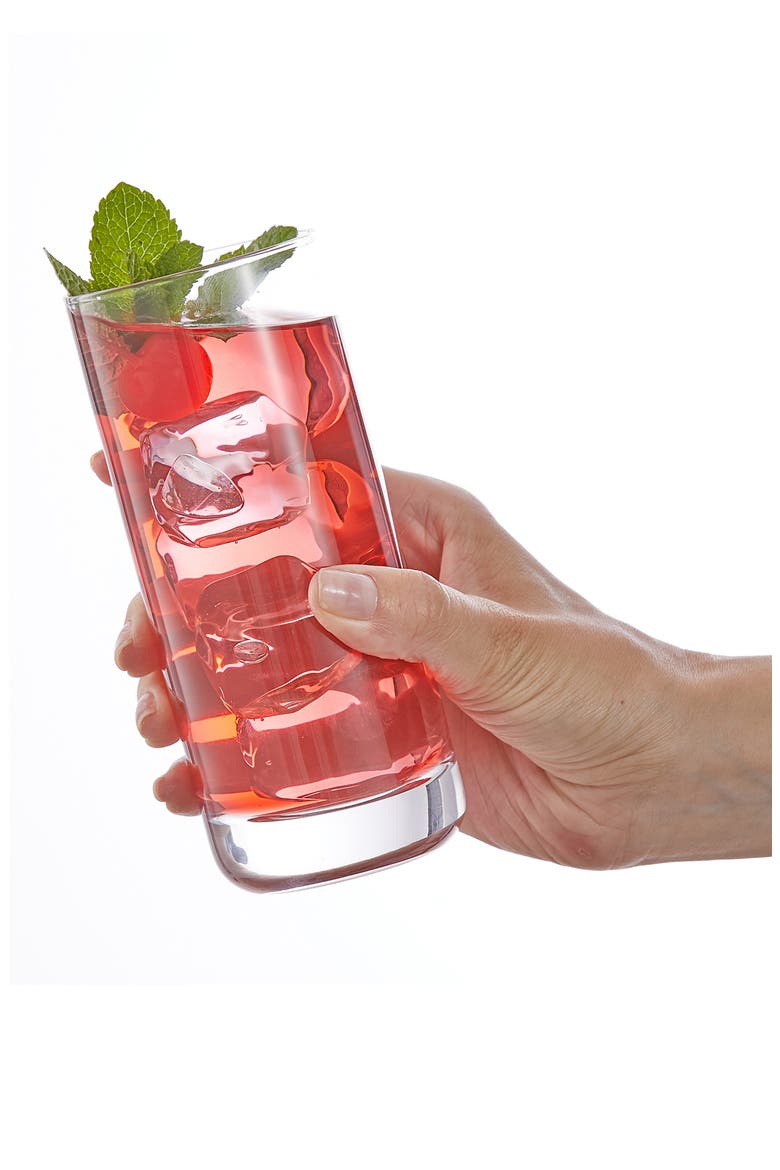 Faye Crystal Highball Drinking Glasses - Set of 12, Alternate, color, CLEAR