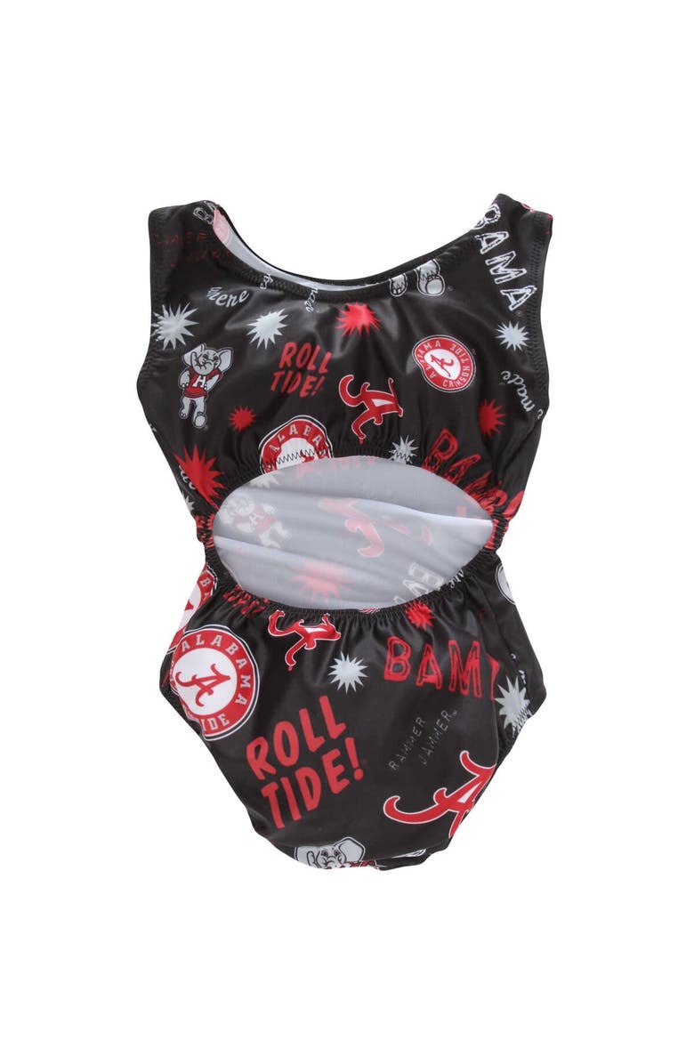 FOXYS LEOTARDS Girls Youth Black Alabama Crimson Tide Leotard, Alternate, color, 