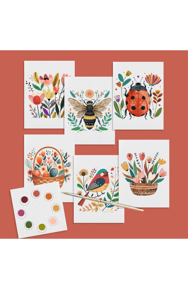 Breathe People All In One Watercolor Postcards, Alternate, color, White Floral Watercolor