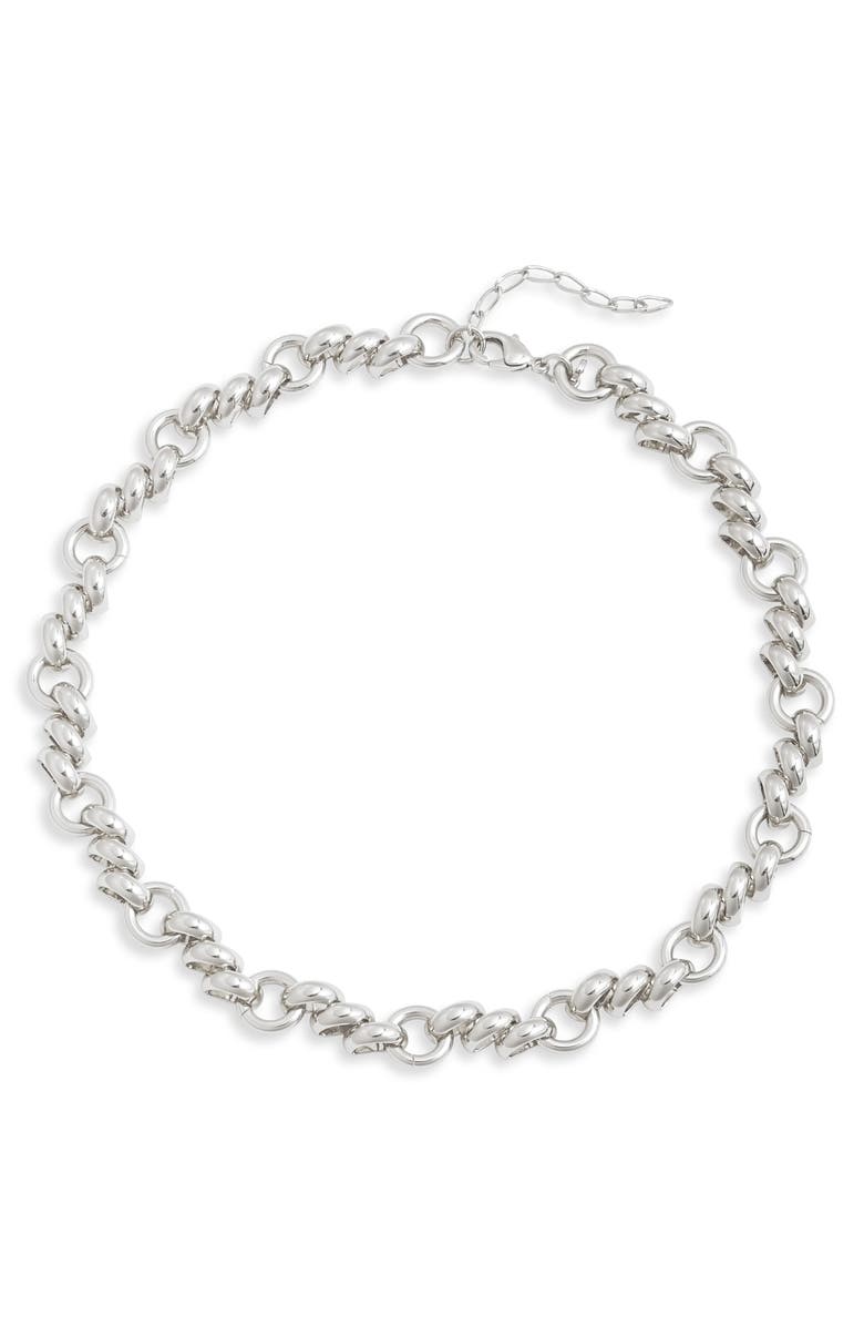 Nordstrom Fancy Staggered Chain Necklace, Main, color, Rhodium