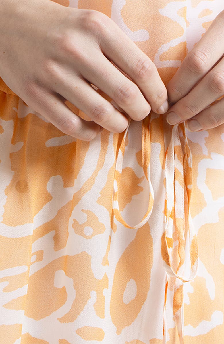 SAACHI Abstract Print Cover-Up Kaftan, Alternate, color, Orange