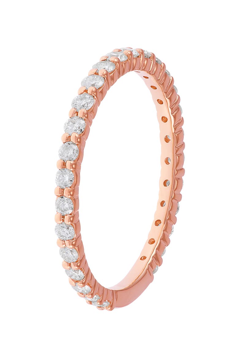 14K Gold Brilliant Cut Diamond Band Ring, Alternate, color, ROSE GOLD