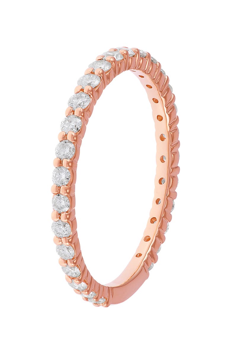 Frankie & Zoe 14K Gold Brilliant Cut Diamond Band Ring, Alternate, color, Rose Gold
