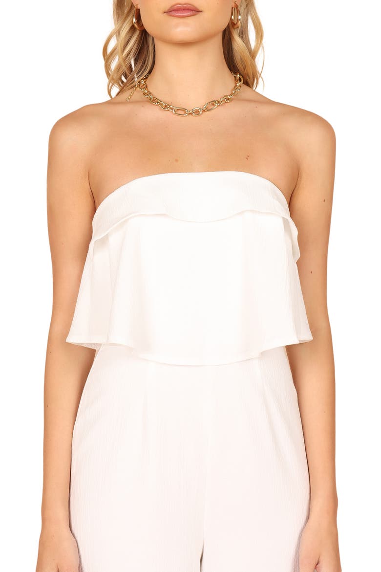 Katia Strapless Wide Leg Jumpsuit, Alternate, color, WHITE
