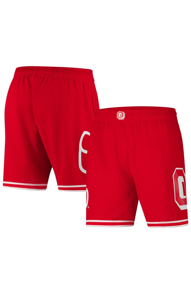 Mitchell & Ness Men's Mitchell & Ness Scarlet Ohio State Buckeyes Team ID Current Logo Mesh Shorts, Main, color, Scarlet