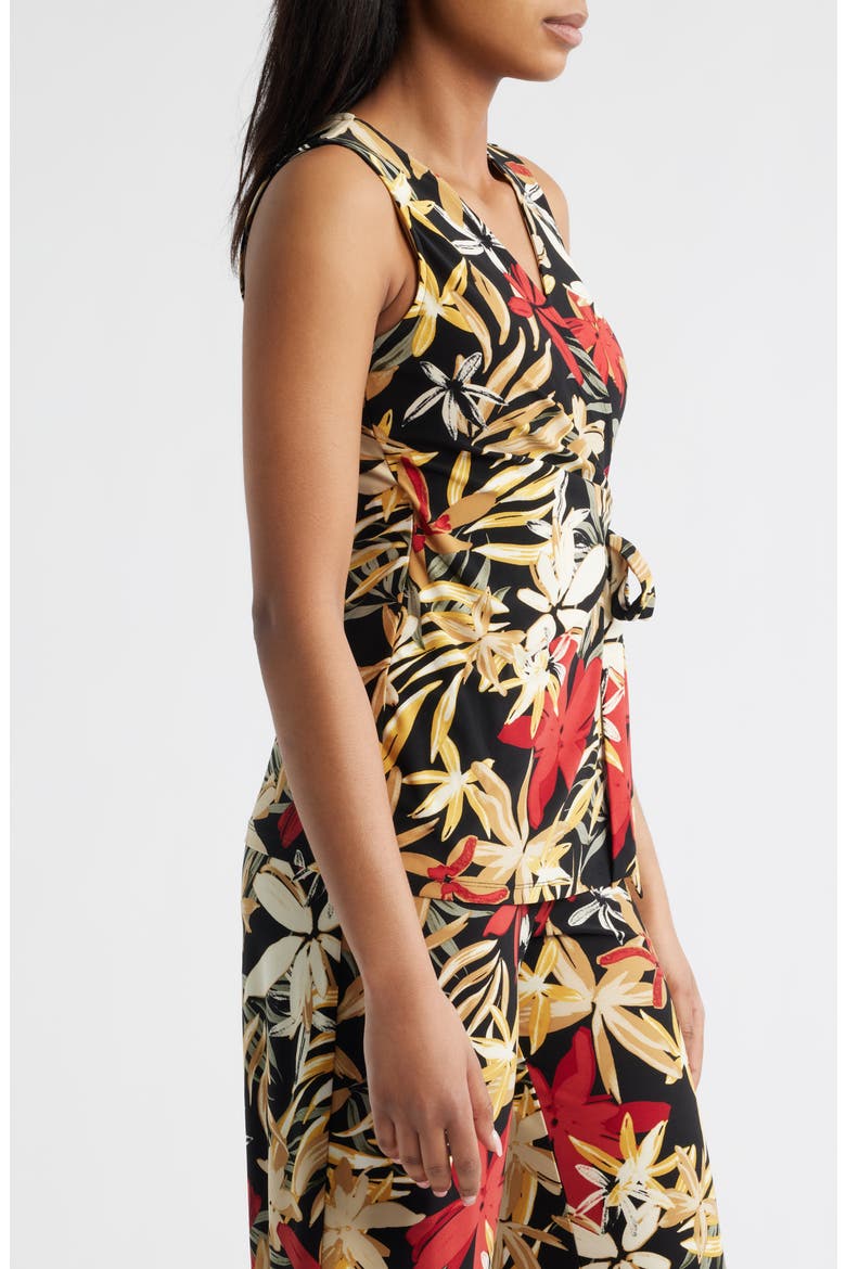 Sleeveless Print Wrap Top, Alternate, color, ANNE BLACK MULTI