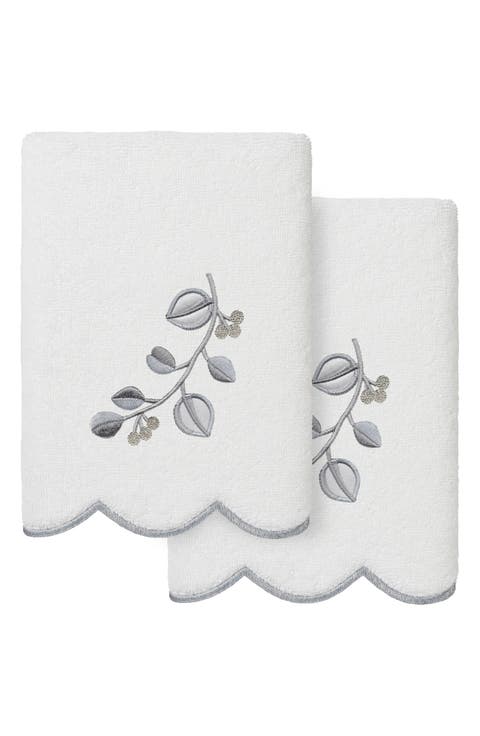 2-Piece Wild Branch Turkish Cotton Hand Towel Set