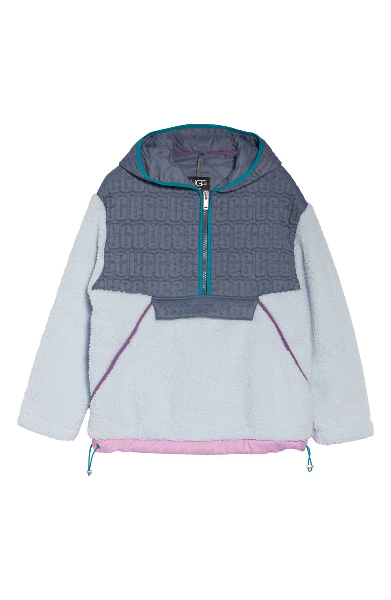 UGG<sup>®</sup> Iggy Faux Fur Hooded Half-Zip Pullover, Alternate, color, 