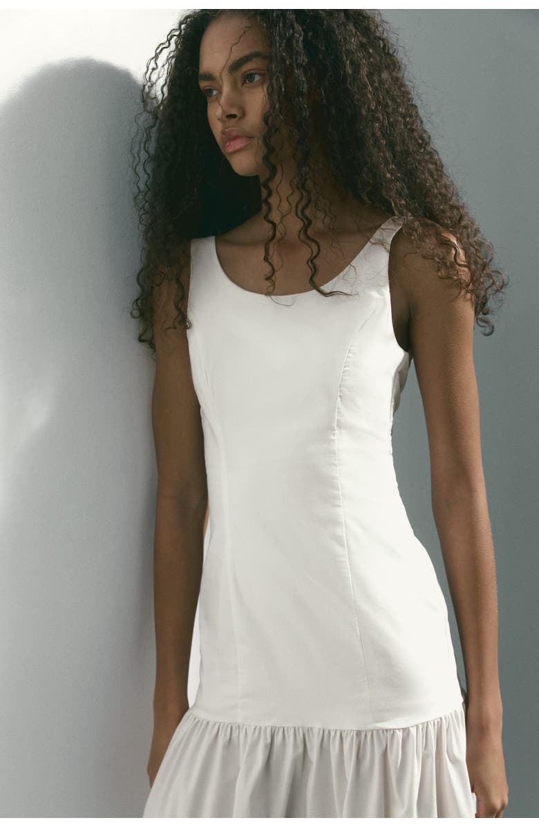 H&M Flared-skirt low-back dress, Alternate, color, White