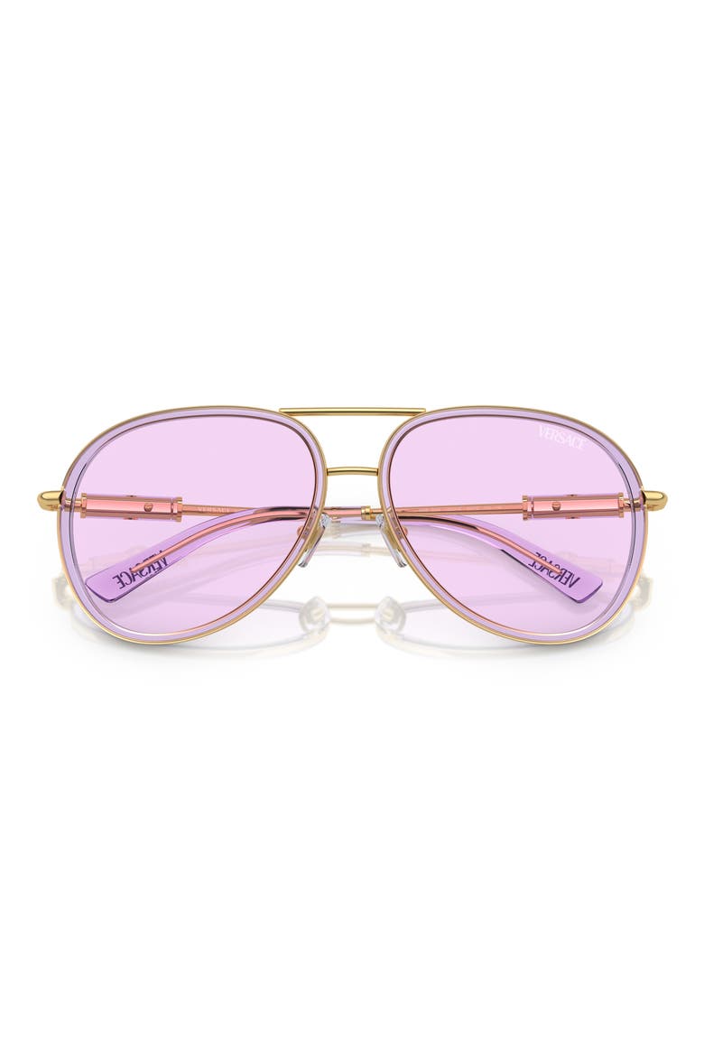 60mm Pilot Sunglasses, Alternate, color, VIOLET