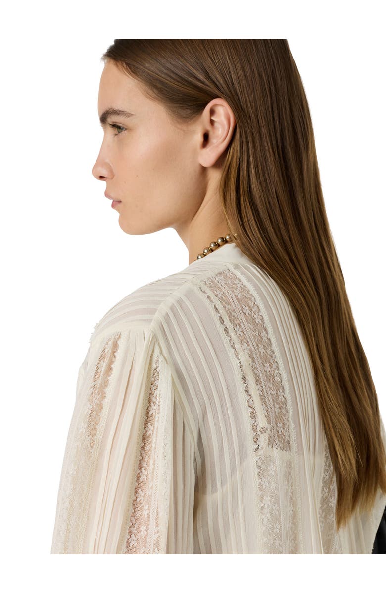 GERARD DAREL Cyrana Sheer Lace Shirt, Alternate, color, White