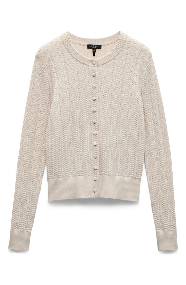 rag & bone Francesca Wool Blend Cardigan, Alternate, color, Oatmeal