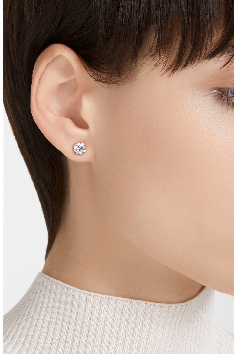Constella Round Crystal Stud Earrings, Alternate, color, ROSE GOLD