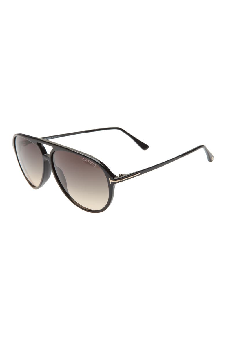 Samson 62mm Gradient Oversize Aviator Sunglasses, Alternate, color, SBLK/SMKG