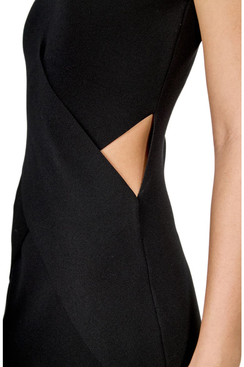 Cutout Detail Column Dress, Alternate, color, BLACK