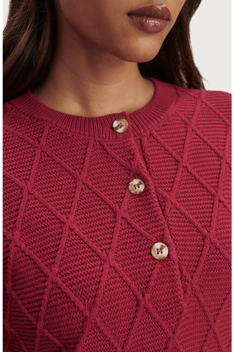 Merryn Diamond Knit Sweater, Alternate, color, RICH RASPBERRY