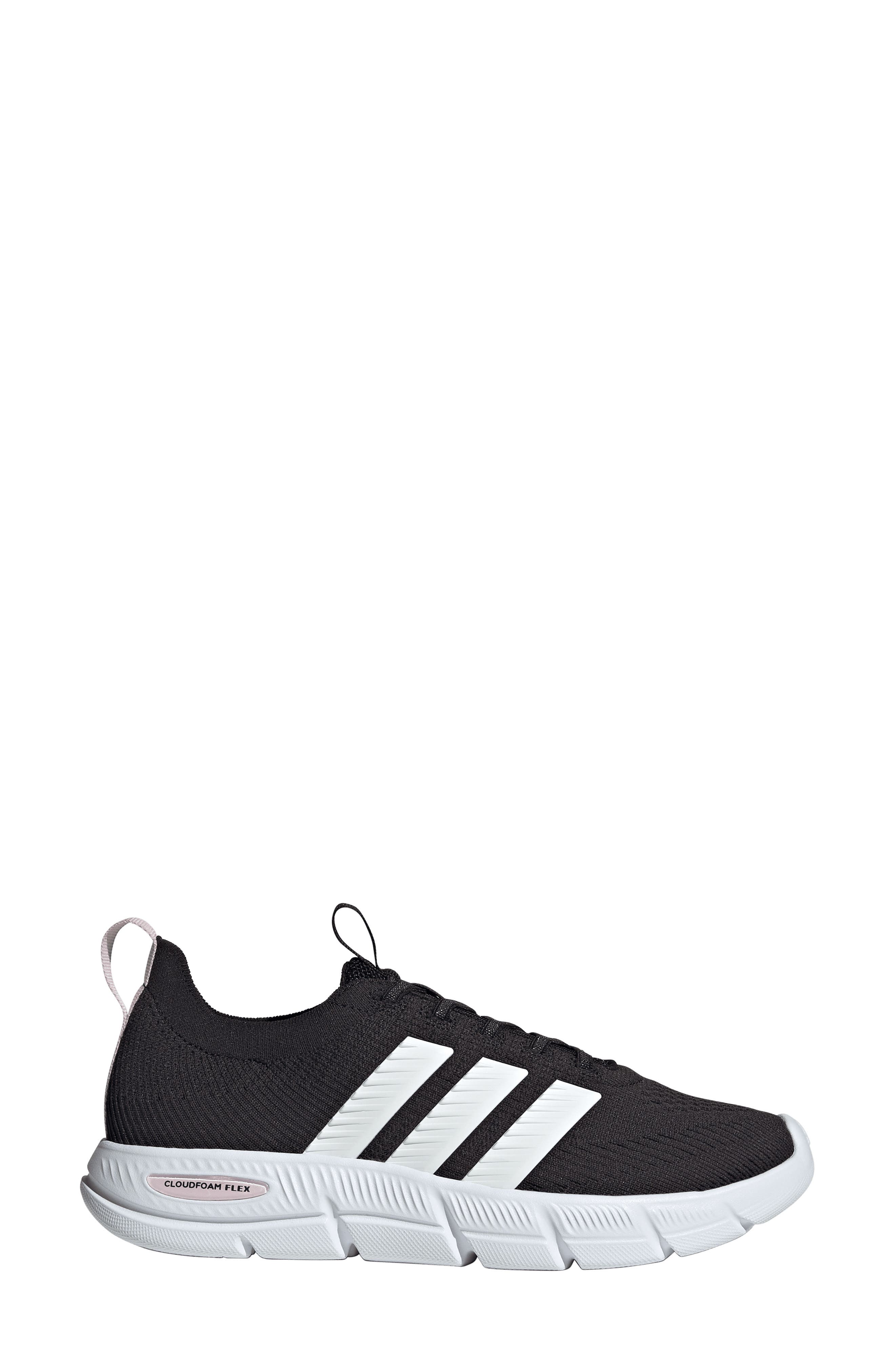 adidas Cloudfoam Flex Slounge Running Shoe, Alternate, color, Black/ White/ Almost Pink
