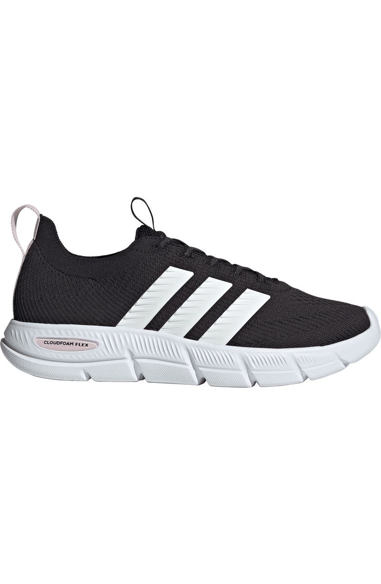 adidas Cloudfoam Flex Slounge Running Shoe, Alternate, color, Black/ White/ Almost Pink