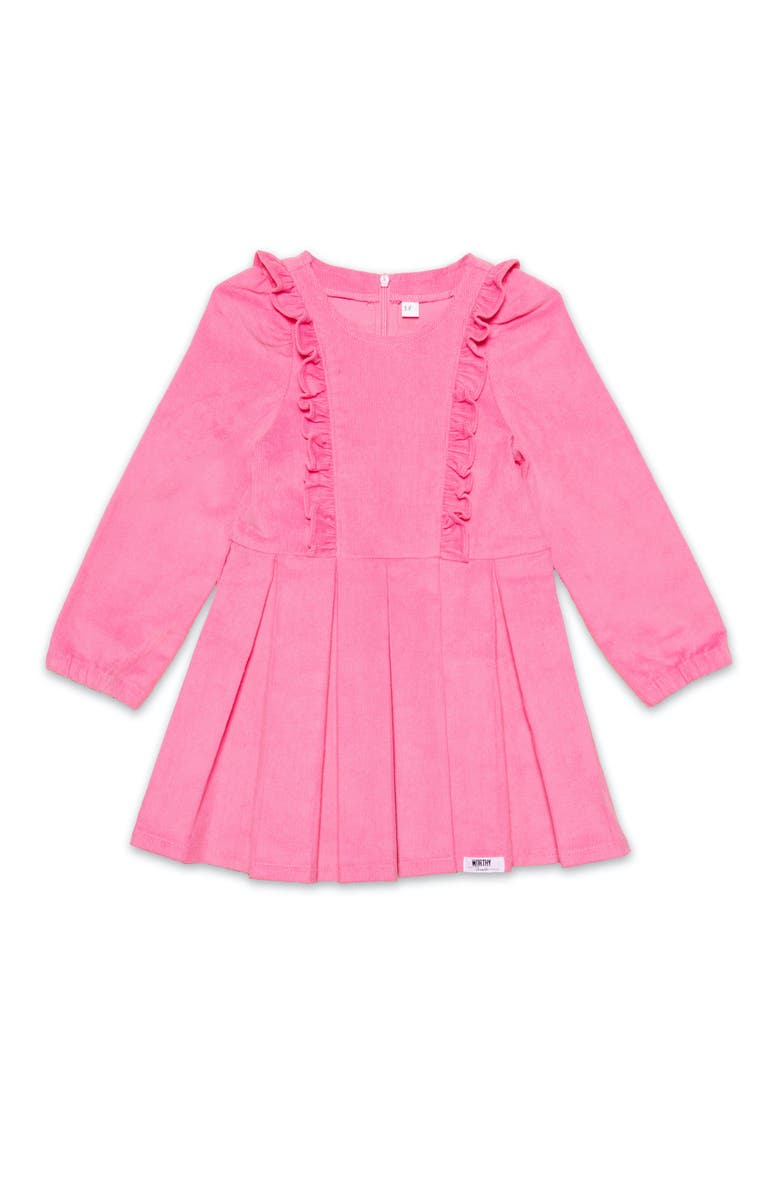 WORTHY THREADS Long Sleeve Ruffle Dress, Main, color, Pink