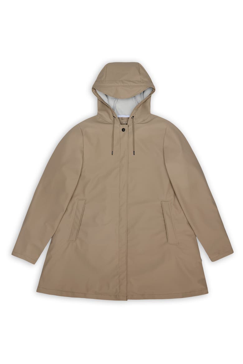 Waterproof A-Line Rain Jacket, Alternate, color, BEIGE