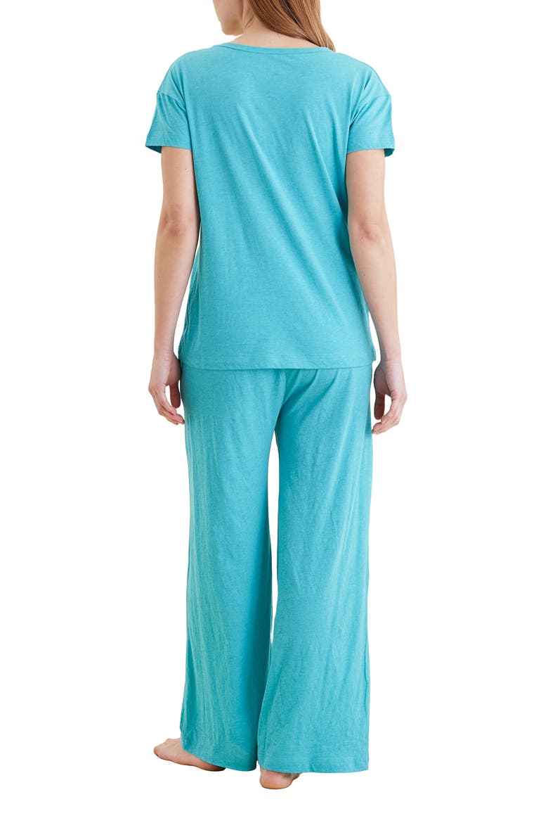 Jada Organic Cotton Pajamas, Alternate, color, BLUE TURQUOISE