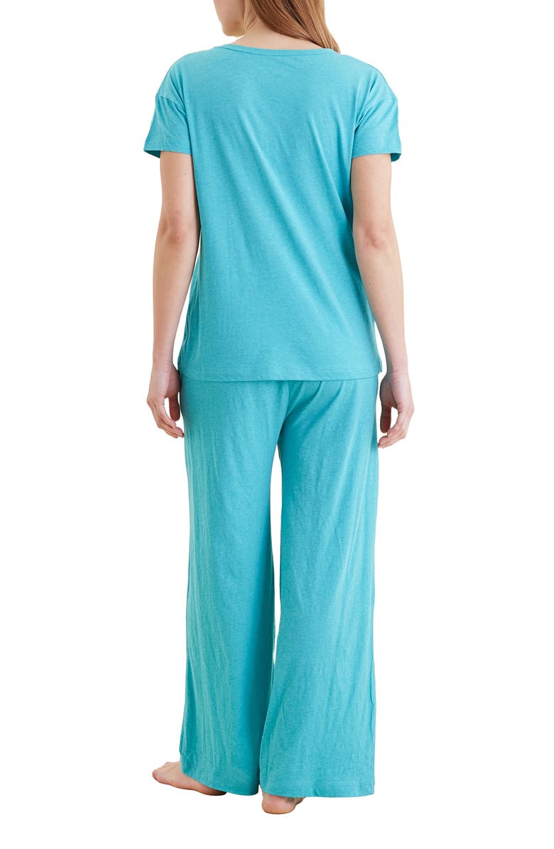 Papinelle Jada Organic Cotton Pajamas, Alternate, color, Blue Turquoise