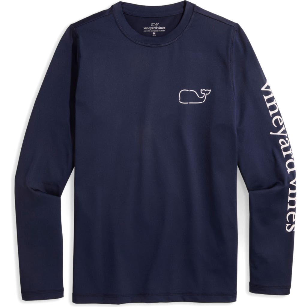 Vineyard Vines Kids' Harbor Long Sleeve Rashguard In Blue