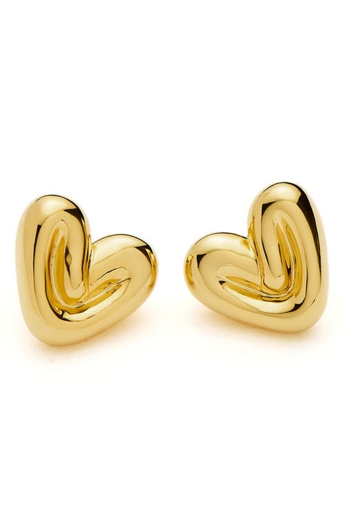 Missoma Puffy Heart Stud Earrings In Gold