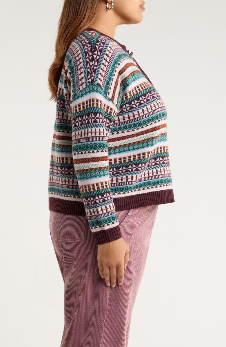 Seasalt Cornwall Copperhouse Fair Isle Lambswool Blend Cardigan, Alternate, color, Float Sardine Multi