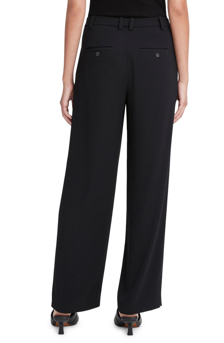 Vince Pleated Crepe Pants, Alternate, color, Black