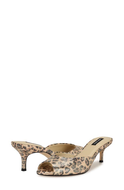 Nine West Women's Luvlie Open Toe Kitten Heel Dress Sandals In Gold