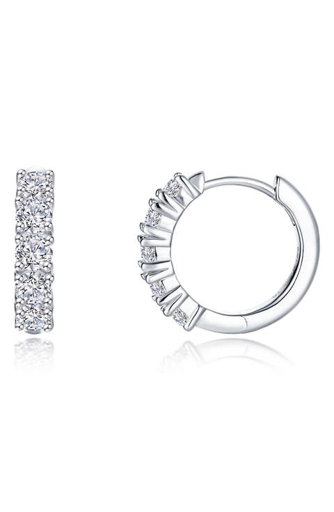 Bella Pavé Simulated Diamond Huggie Hoop Earrings