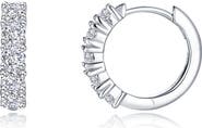 Lafonn Bella Pavé Simulated Diamond Huggie Hoop Earrings