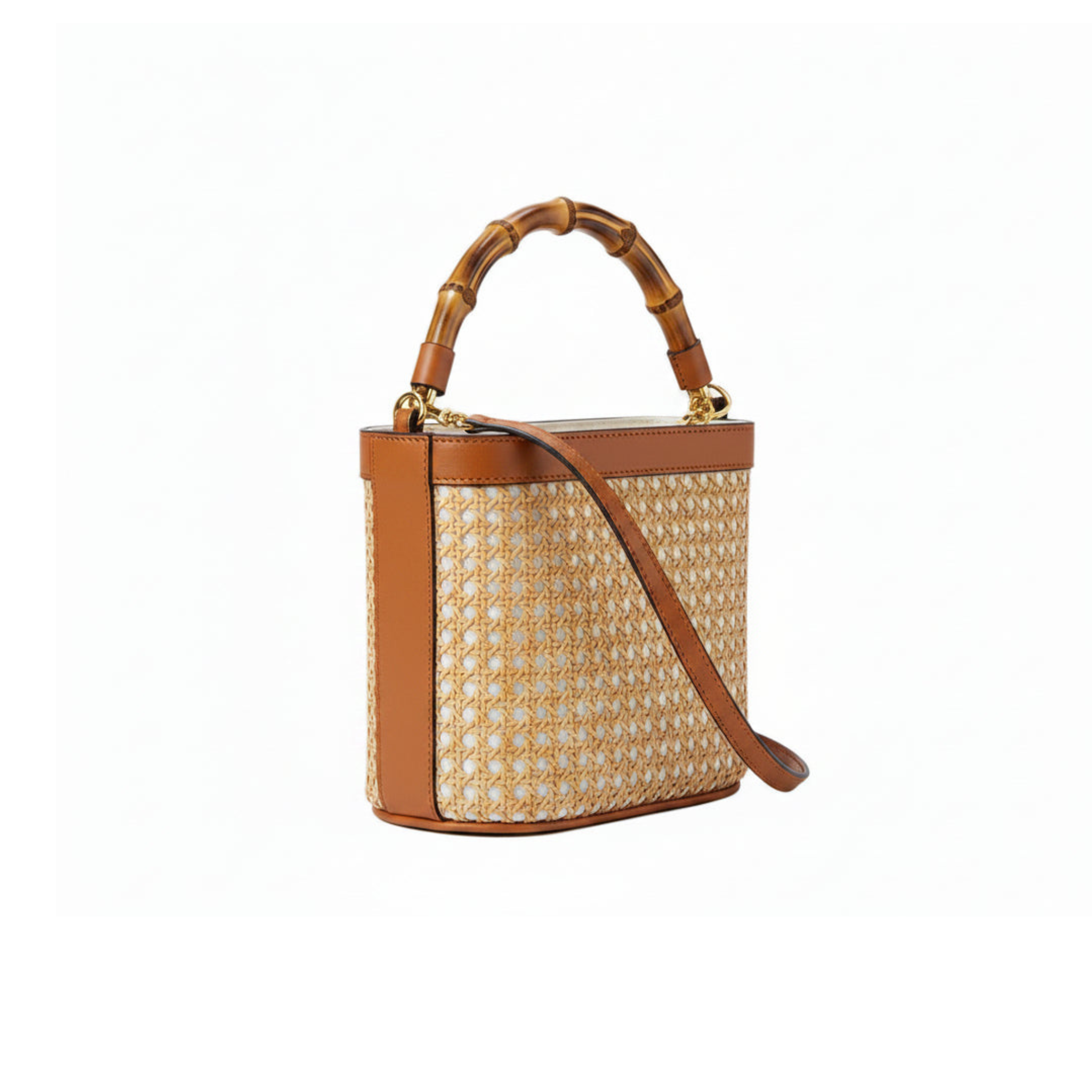 Tara Cane Wicker Bucket Bag, Main, color, Tan