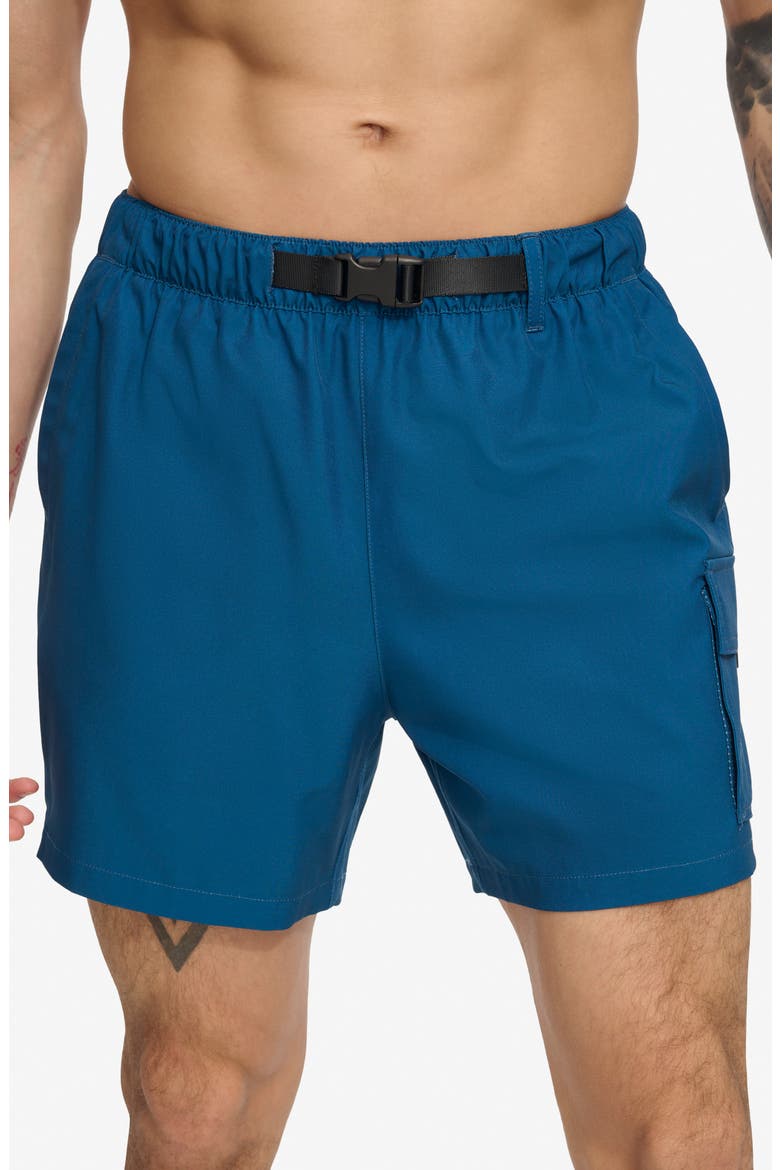 Cargo Volley Stretch Swim Trunks, Main, color, POSEIDON