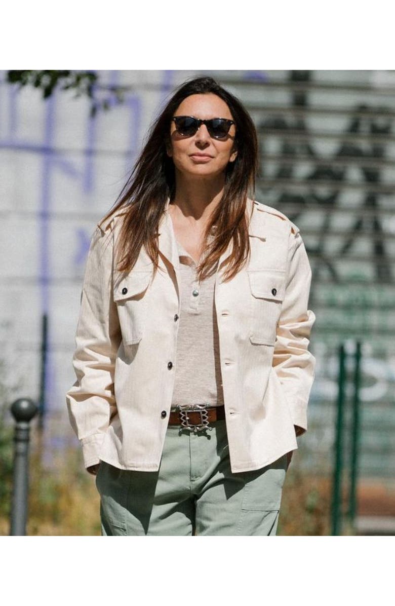 Fortela Bonniet Herringbone Shirt, Alternate, color, Off White