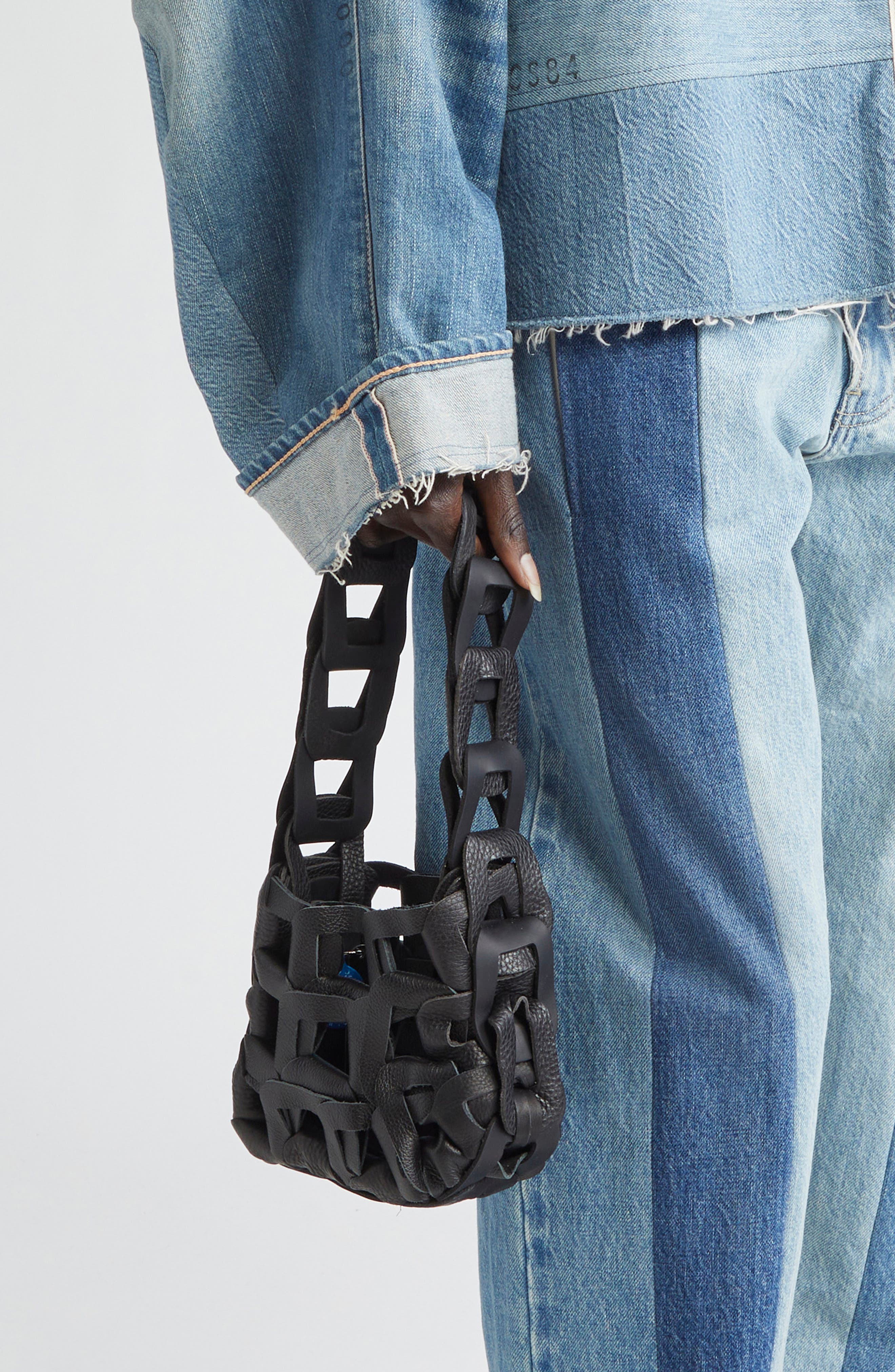 SC103 Mini Links Leather Tote, Alternate, color, Sid