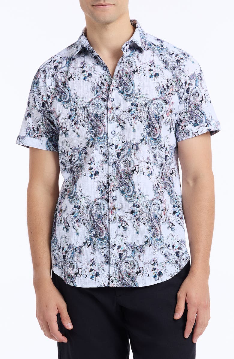 Robert Graham Pickwick Short Sleeve Button-Up Shirt, Main, color, 