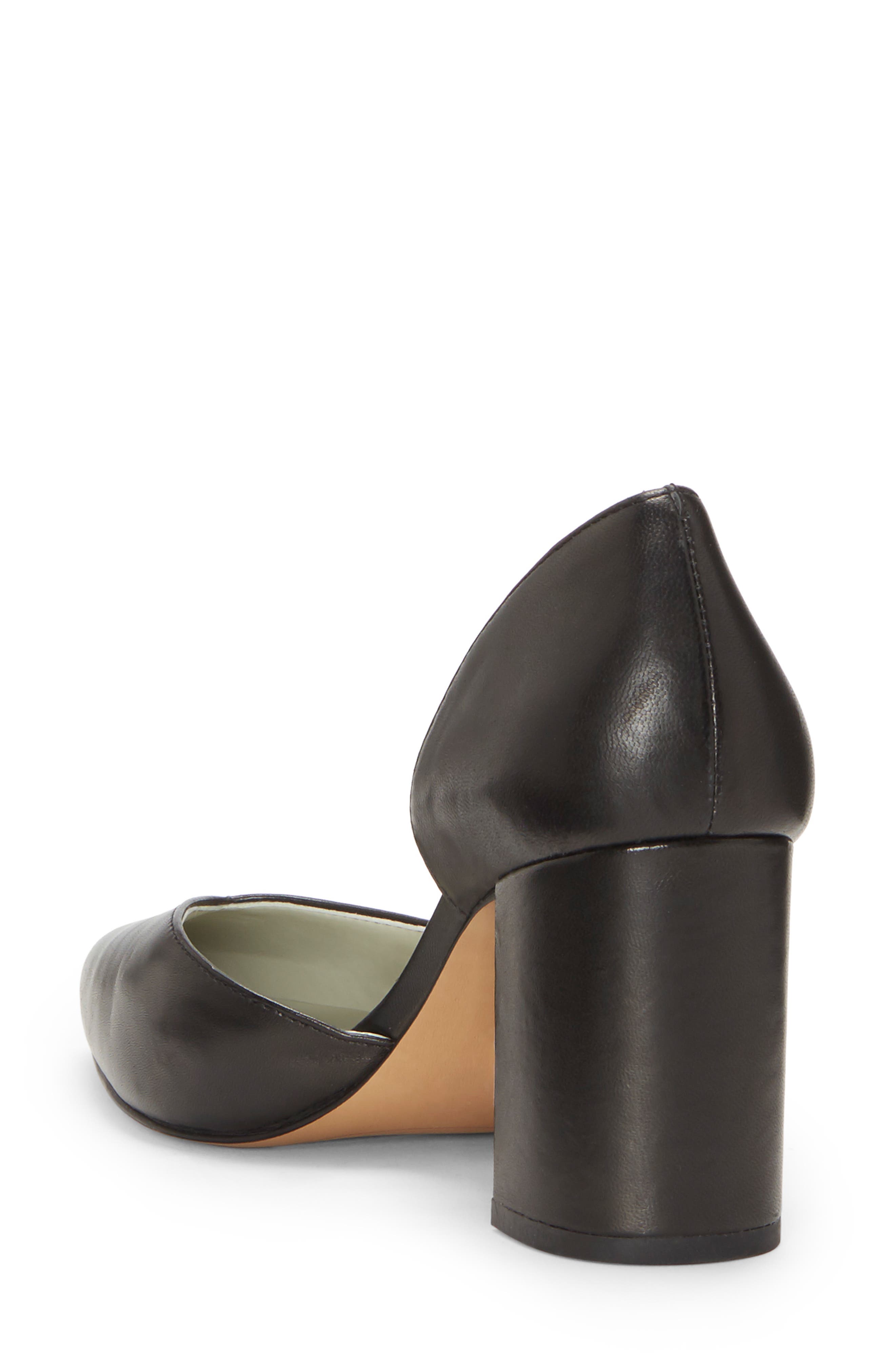 Sisteen Half d'Orsay Pump, Alternate, color, BLACK LEATHER