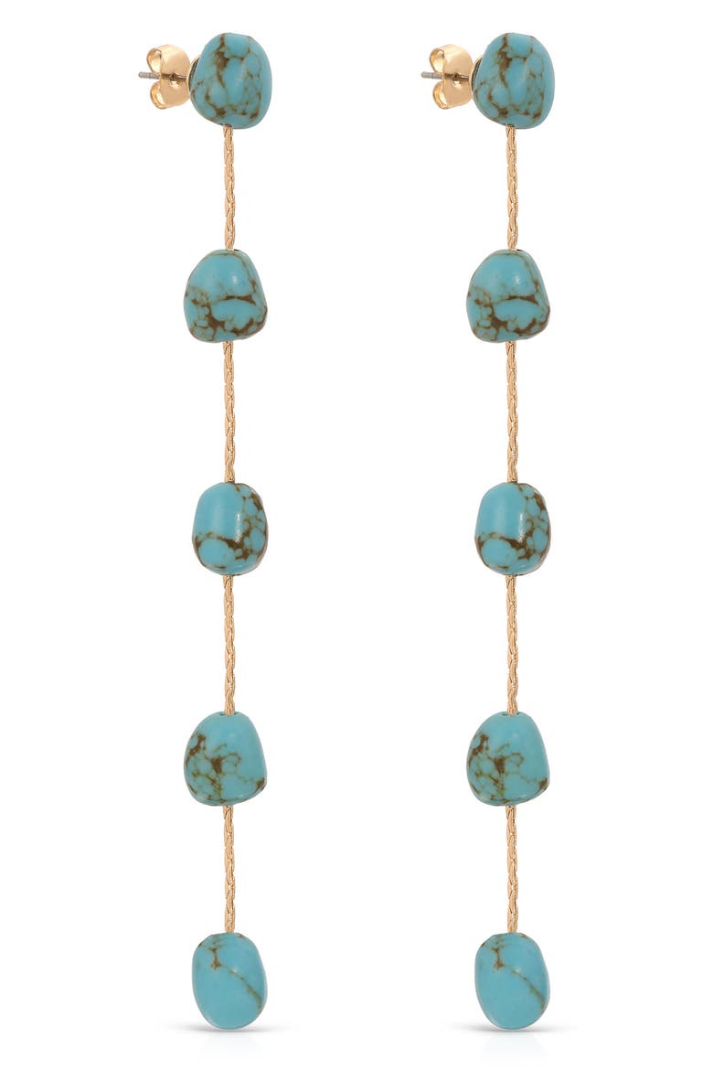 Dripping in Turquoise Drop Earrings, Main, color, TURQUOISE