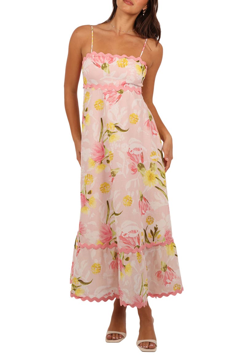 Layla Floral Cotton & Linen Maxi Sundress, Main, color, ACACIA BLOSSOM