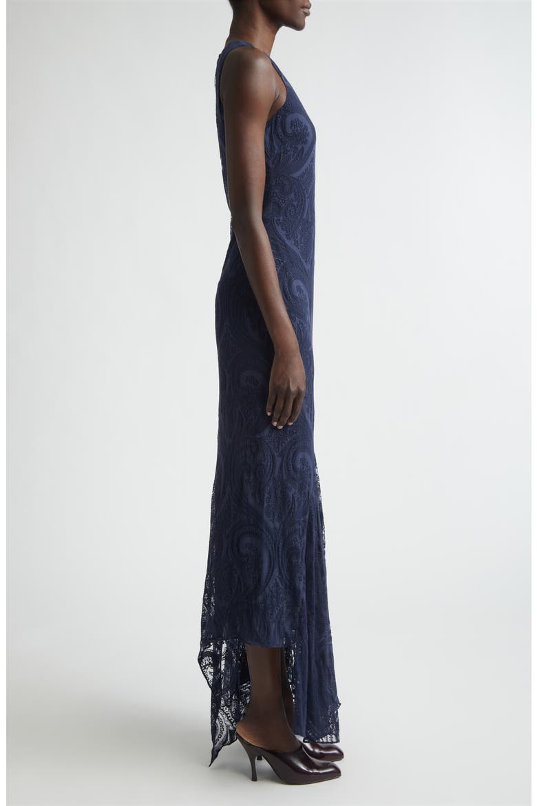Tonal Paisley Burnout Jersey Maxi Dress, Alternate, color, BLUE
