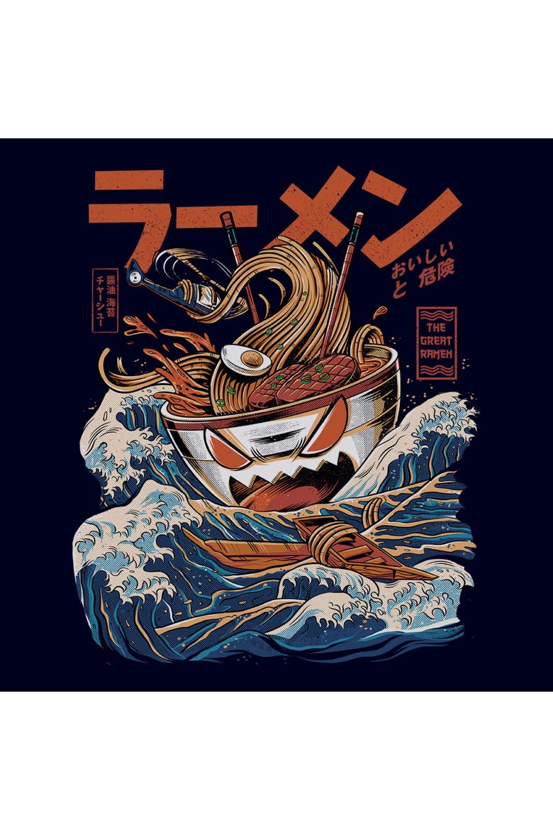 Men's Lost Gods Ocean Great Ramen  Graphic T-Shirt, Alternate, color, Navy Blue