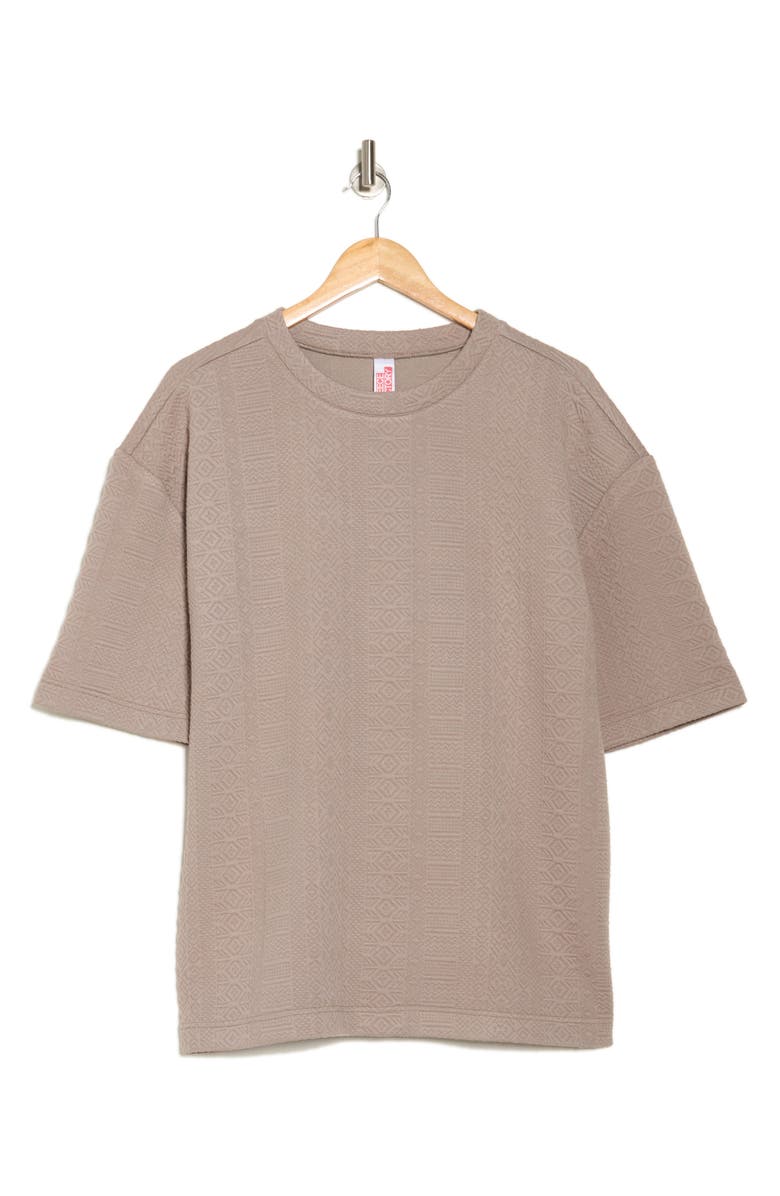 FLEECE FACTORY Geometric Jacquard T-Shirt, Alternate, color, Moonrock