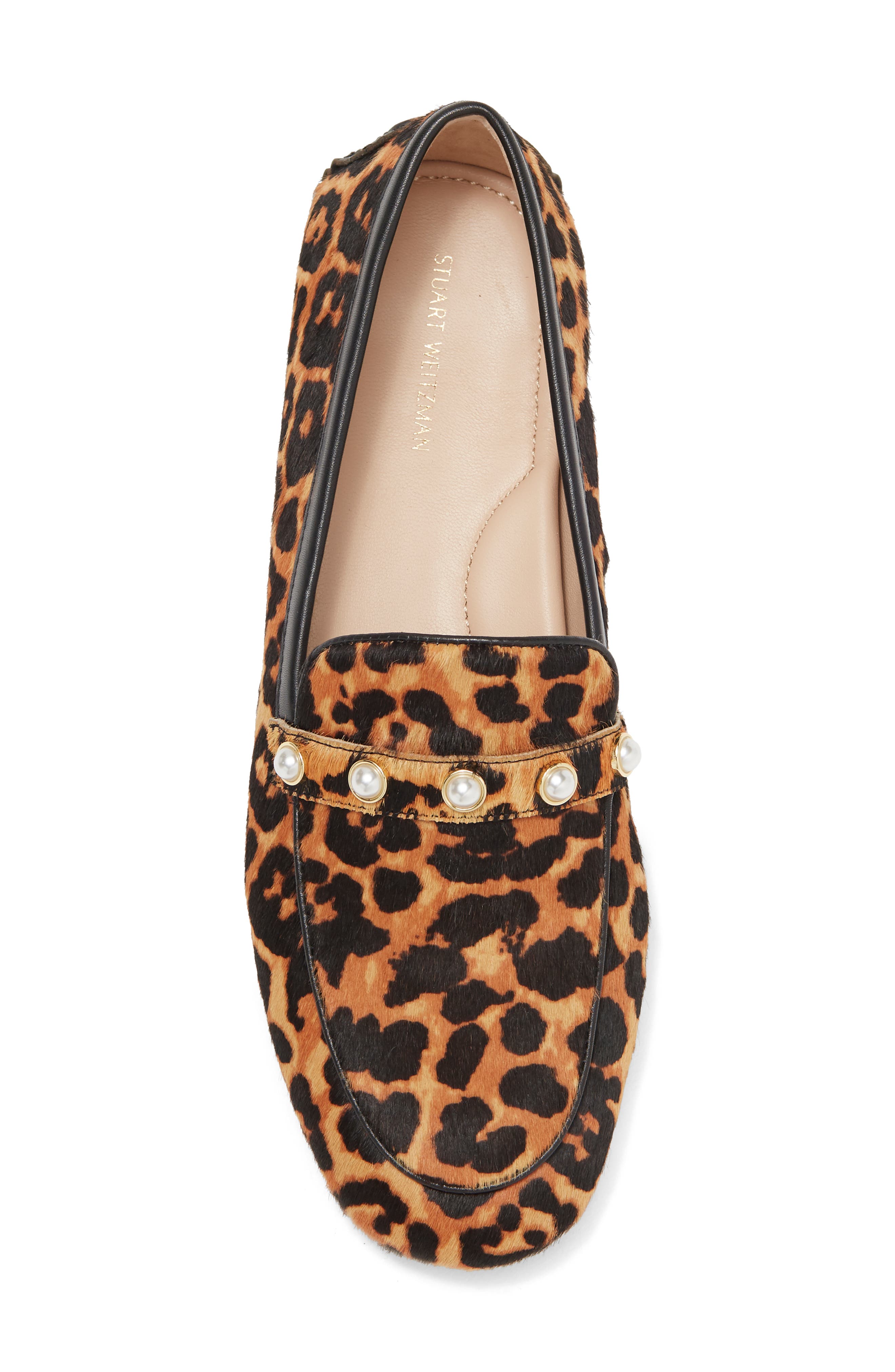 Stuart Weitzman Allpearls Faux Pearl Genuine Calf Hair Loafer, Alternate, color, Classic
