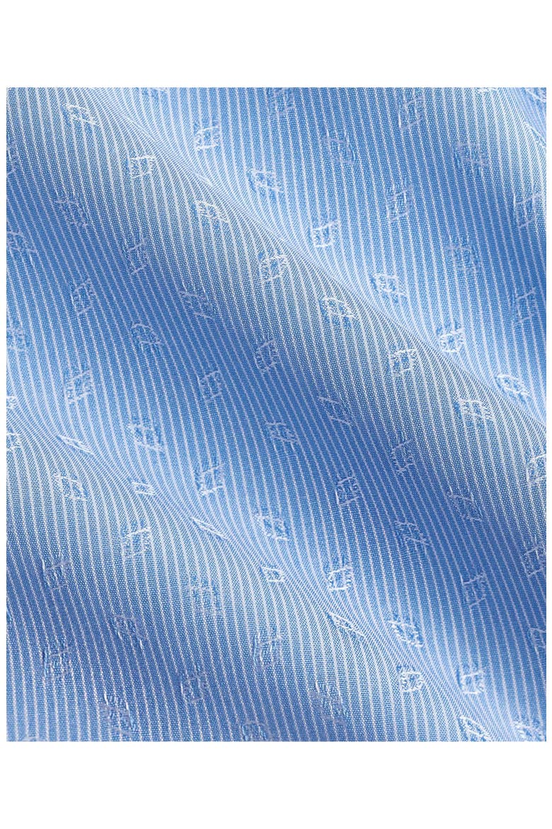 Trim Fit Geometric Print Cotton Dobby Dress Shirt, Alternate, color, SKY