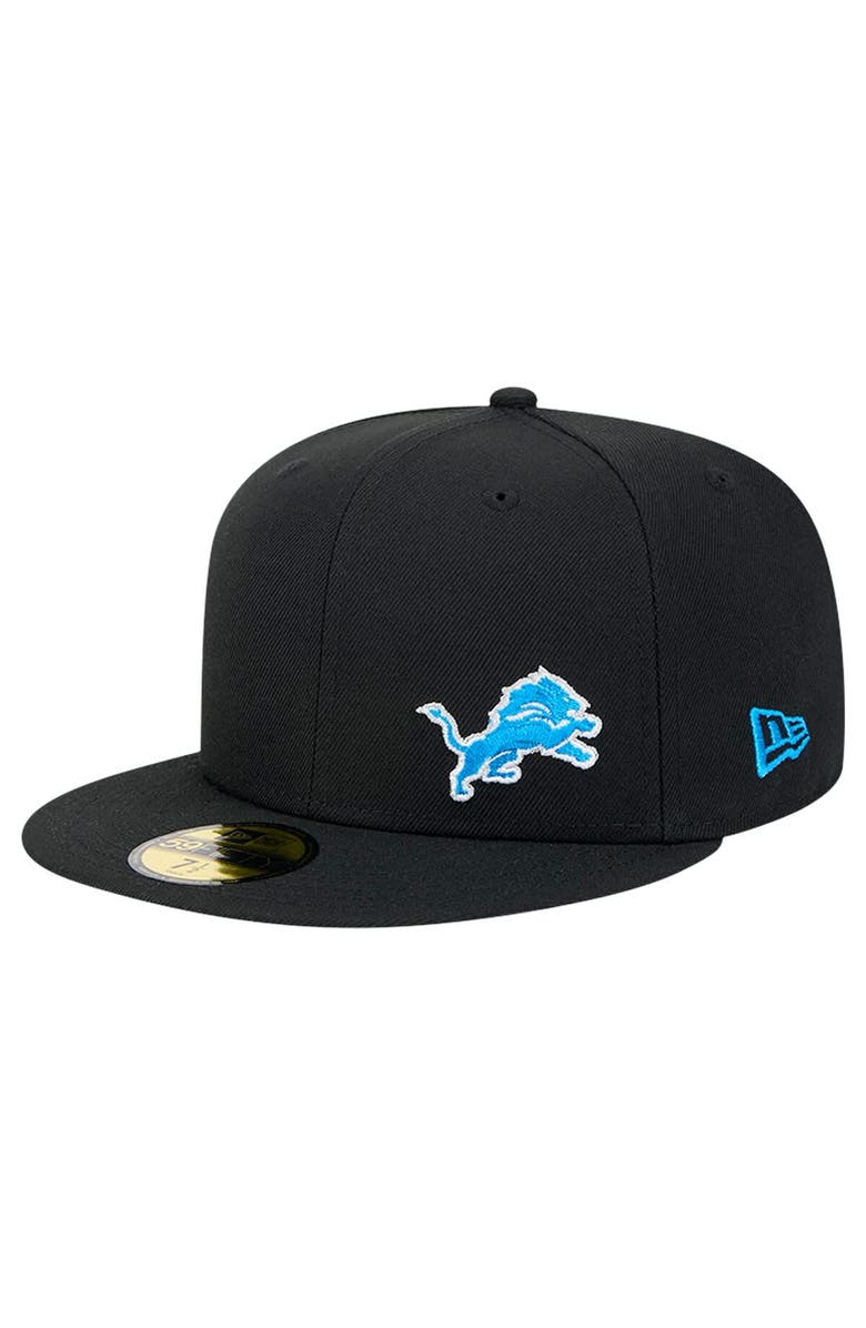 New Era Men's New Era Black Detroit Lions Flawless 59FIFTY Fitted Hat, Main, color, Black
