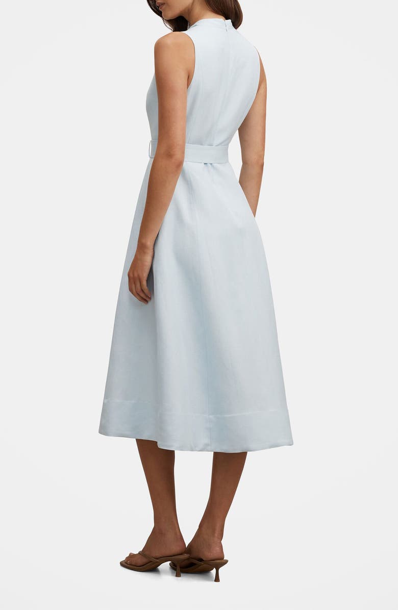 Ever New Vanessa Belted V-Neck Linen Blend Midi Dress, Alternate, color, Cooling Spray