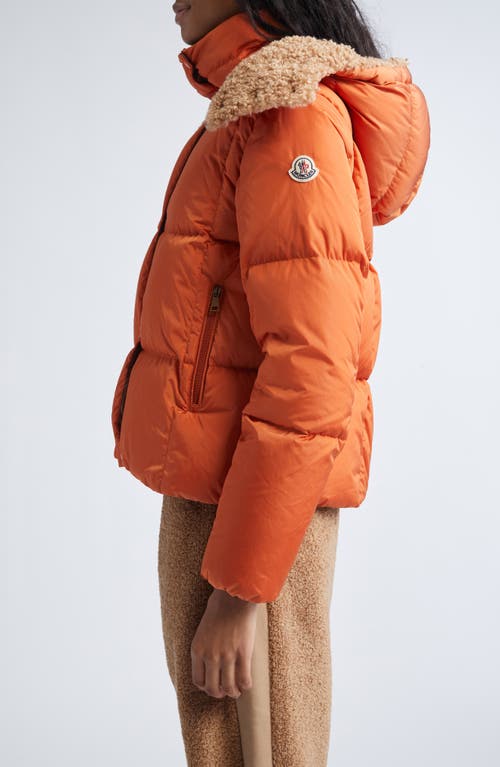 Moncler Castelnou Box Quilted Down Puffer Jacket In Orange