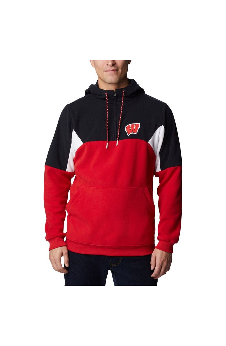Columbia Men's Columbia Red Wisconsin Badgers Lodge Quarter-Zip Hoodie, Main, color, Red